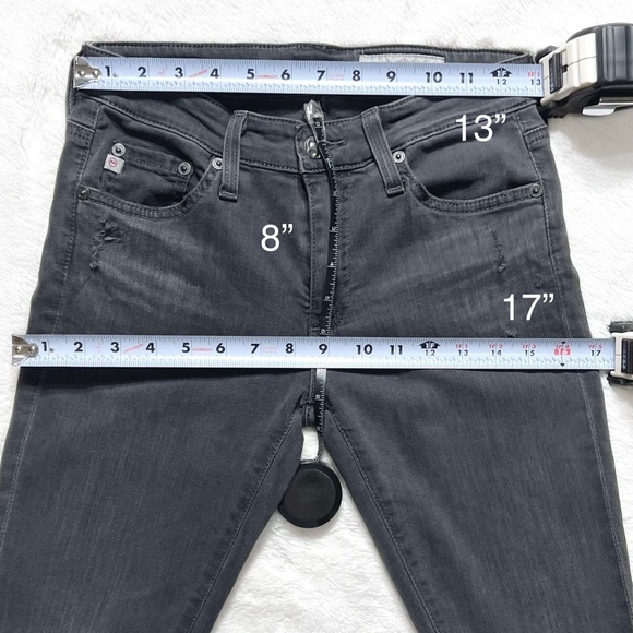 AG Adriano Goldschmied Distressed Gray Super Skinny Ankle Jeans - Picture 11 of 12